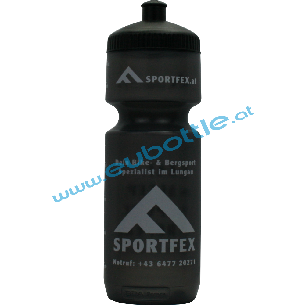 EU Bottle BigMouth 750ml clear-black - Sportfex
